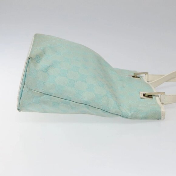 GUCCI GG Canvas Tote Bag Light Blue Gold 002 1099 Auth 113505 - Picture 6 of 16